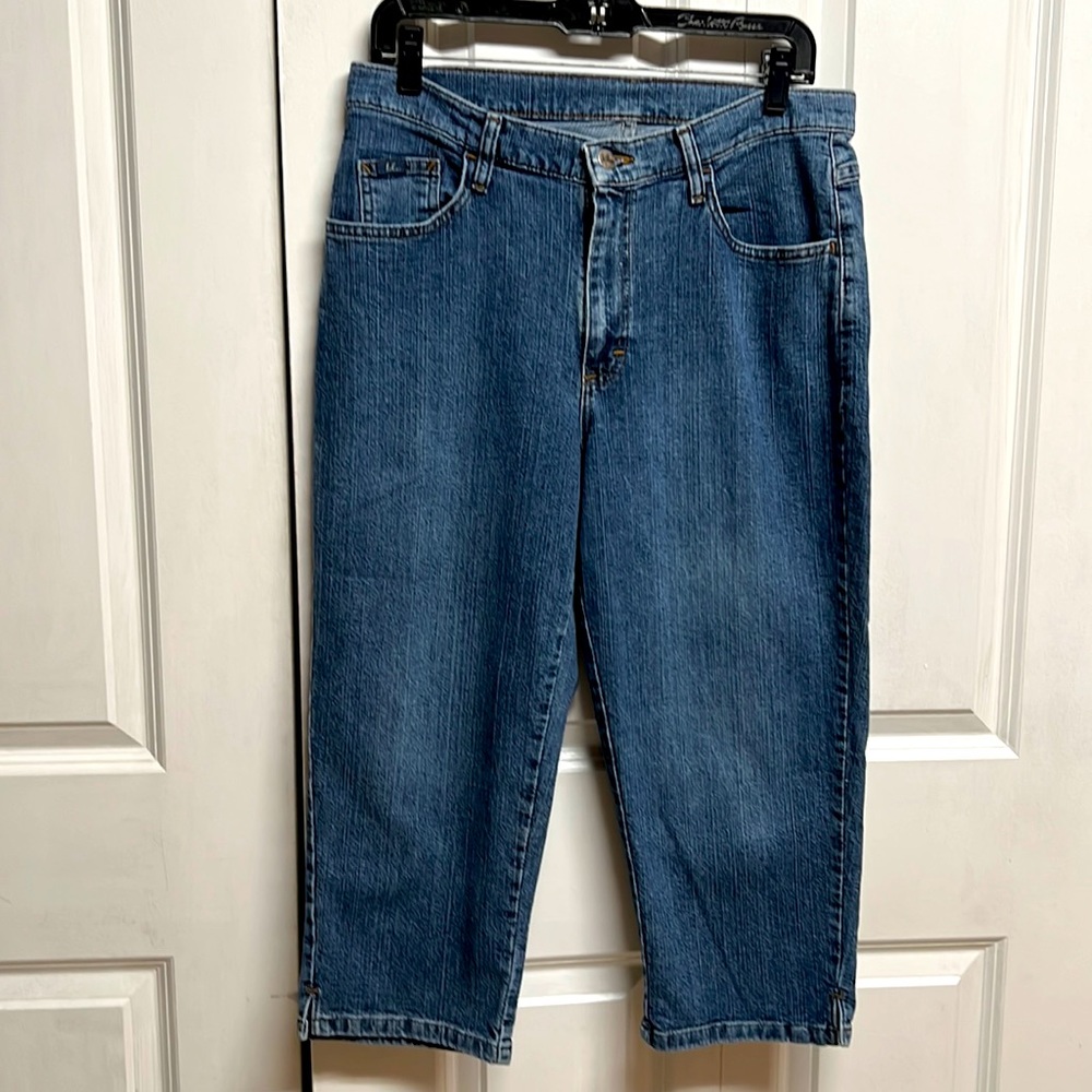 Blu Blue Denim 5 Pocket High Rise Stretch Crop Jeans Size XL / 12